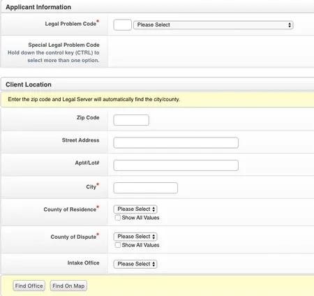 prescreen module screenshot.
