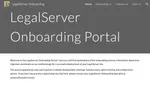 Screenshot of LegalServer Onboarding Portal.