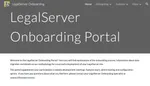 Screenshot of LegalServer Onboarding Portal.