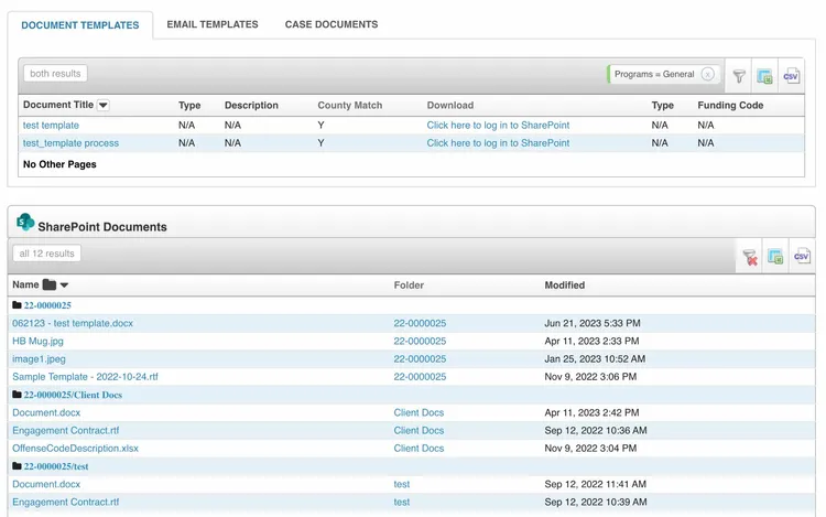 Microsoft 365 SharePoint Integration screenshot.